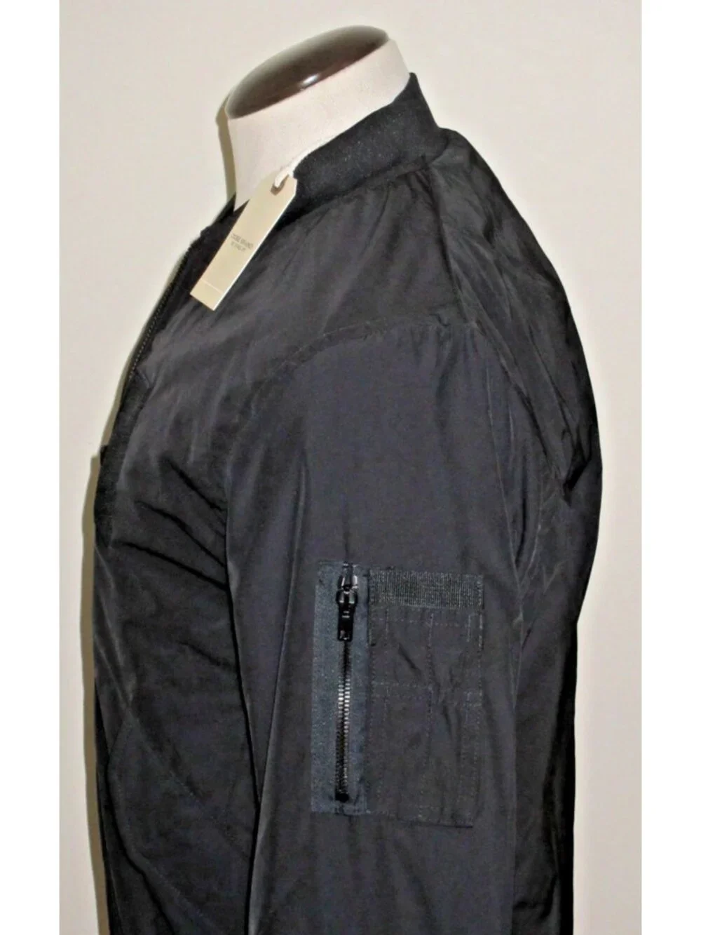 OOBE Brand Men's Full Zipper Modern Vintage Black Flight Jacket Size Medium NWT